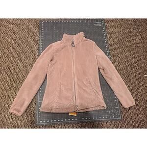 Free2B Full Zip Fleece Jacket Womens Sz Small Light Pink Soft Long Sleeve